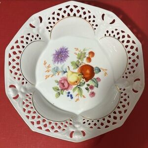 Porzellanfabrik Arzberg Bavaria German Reticulated Fruit Bowl Dish China Serving